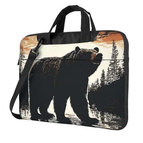 Housse ordinateur portable antichoc silhouette d'ours pour homme et femme protectrice