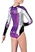 Balera Metallic Colorblock Leotard with Rhinestones and Long Sleeves for Girls & Women Perfect for Gymnastics
