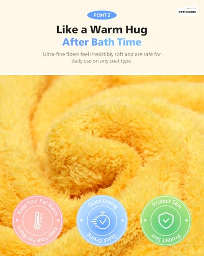 Image of PETHROOM Ultra Absorbent Pet Towel | Quick-Drying, Soft Microfiber Dog & Cat Bath Towel | Lightweight, Durable, Fast Water-Soaking | Ideal for All Breeds (Medium) 15.7 inch x 31.5 inch