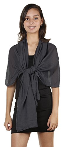 Gilbins Light Weight Chiffon Solid Colors Long Evening Wrap Pashmina Scarves