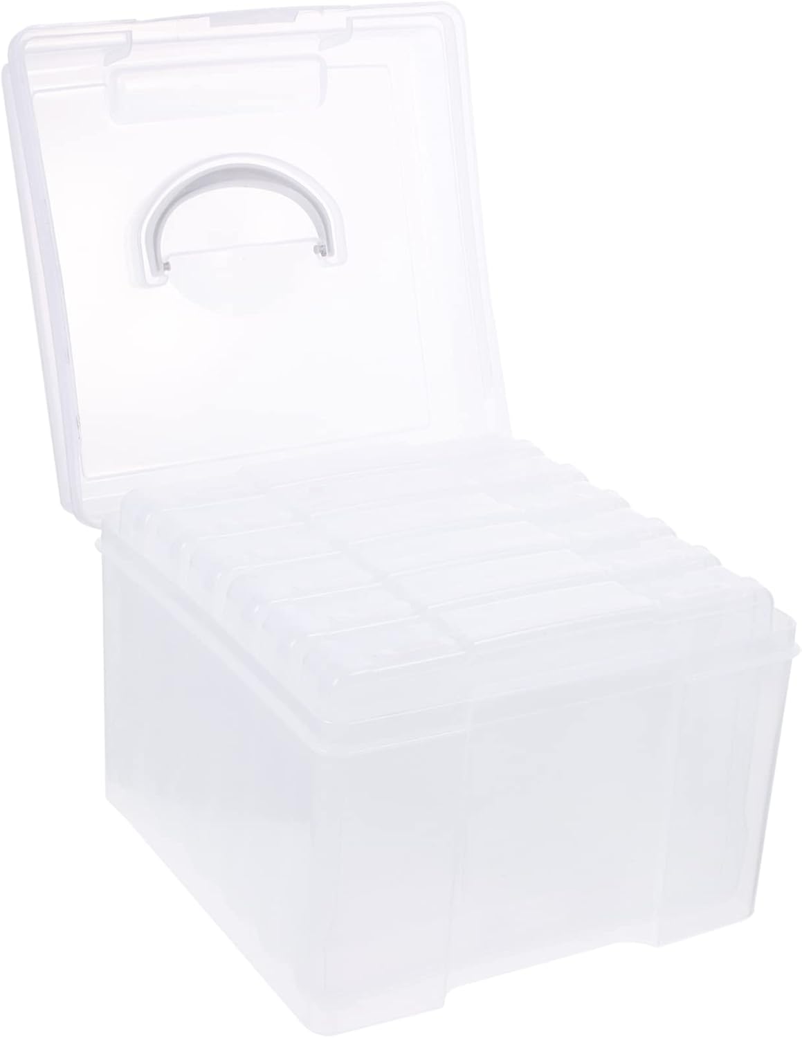 1set Multi-function Photo Organizer and Classified Cards Container Transparent Photo Storage Case Individual Boxes for Craft Supplies and Office Items