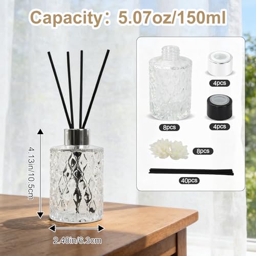 Set de 8 difusores de varillas vacíos de vidrio 150ml miniatura 2