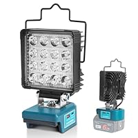 Akku lampe für Makita 18V Batterie Arbeitsleuchte 2900lm-5800lm 3 Lichtmodi 22.5W Schnellladung USB und Typ-C 48W Leistung Aluminium Kühlrippen Ohne Batterie und Ladegerät