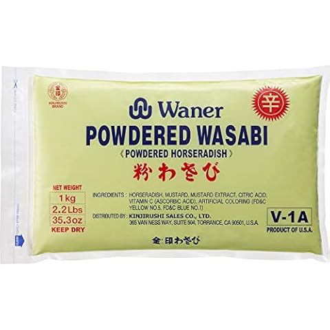 Kinjirushi Wasabi Waner Wasabi Powder 1kg - 2.2 lbs - Wasabi Paste, Horseradish Root Powder, Wasabi Bulk, Powdered Wasabi, Wasabi Powder for Sushi - No Corn Starch, Spicy/Kinjirushi Wasabi Cover