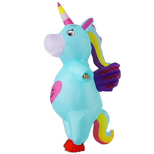 GOOSH Inflatable Unicorn Costume Adults Halloween Blow up Costumes for Women Men Cute Full Body Air Costume for Party Cosplay