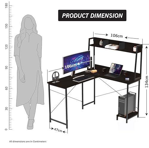 Image of Callas Computer Desk Home /Office Desk | Writing Study Desk | Laptop Table | Modern Simple Desk | Small Desks for Small Spaces | Sturdy Desk for Home, Office, Bedroom, Living Room (Black, ST-23)