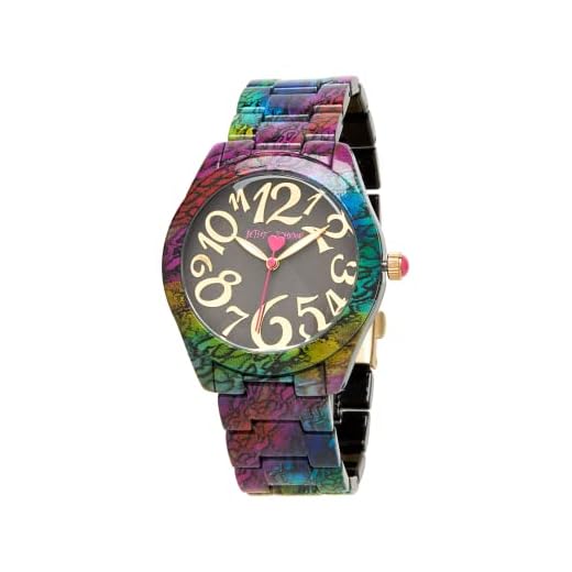 Betsey Johnson Women's Watch – Time Skating Wristwatch, 3 Hand Quartz Movement: BJW034, Size One Size, Multi Color