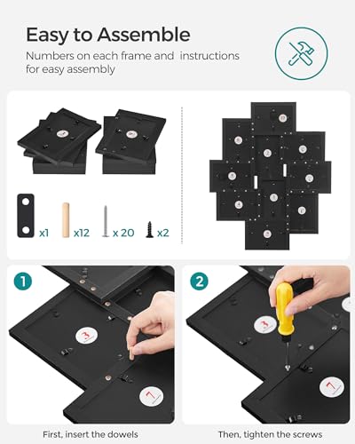 SONGMICS-Collage-Picture-Frames-4×6-Picture-Frames-Collage-for-Wall-Decor-10-Pack-Photo-Collage-Frame-for-Gallery-Multi-Family-Picture-Frame-Set-Glass-Front-Assembly-Required-Ink-Black SONGMICS Collage Picture Frames 4×6 Picture Frames Collage for Wall Decor 10 Pack Photo Collage Frame for Gallery Multi Family Picture Frame Set Glass Front Assembly Required Ink Black