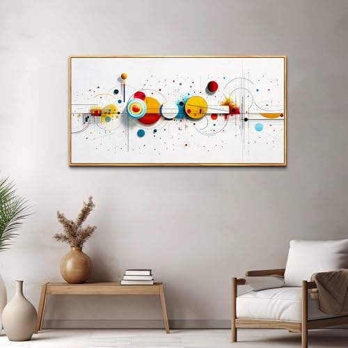 KELIYUAN Large Canvas Wall Art For Living Room Wall Decor For Bedroom Office Murals Decorations Abstract Geometric Drawing Artwork Pictures For Modern Home Decoration Aesthetics Wood Framed 30"X60"