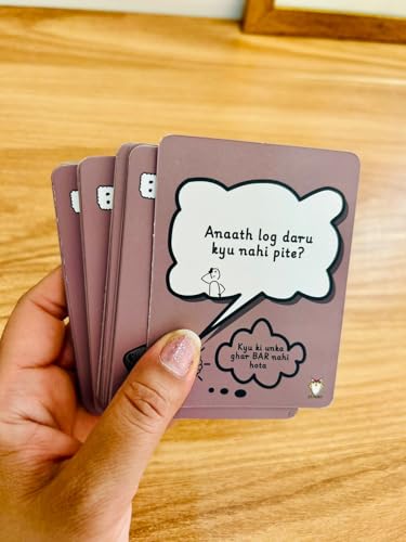 Image of Bheja-Fry Party Card Game for Family, Friends & Office | Funny Lame Jokes Game | 2-8 Players | Age 10+ | Fun Gift & Game Night Entertainment - 55 Cards