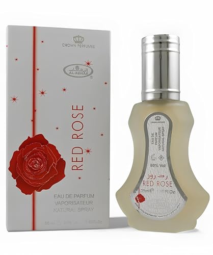 Eau de Parfum RED ROSE Al Rehab Parfum Floral Vaporisateur 35 ml Rose, Baies Roses & Vanille – Pour Femme & Homme