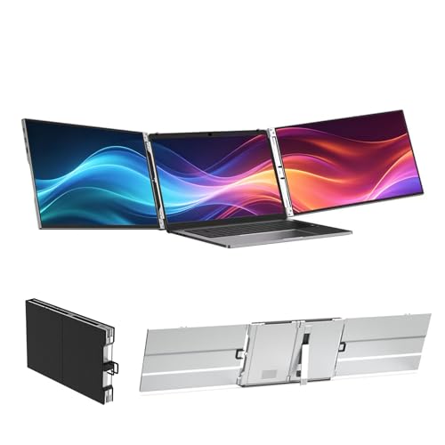Image of 15-Inch FHD 60Hz 100% sRGB Dual Portable Monitor Extender | For 13.3-16 inchLaptops,Plug and Play,Aluminum alloy casing,USB-C & H /D Interface,Suitable for Work,Travel and Commuting,Gaming