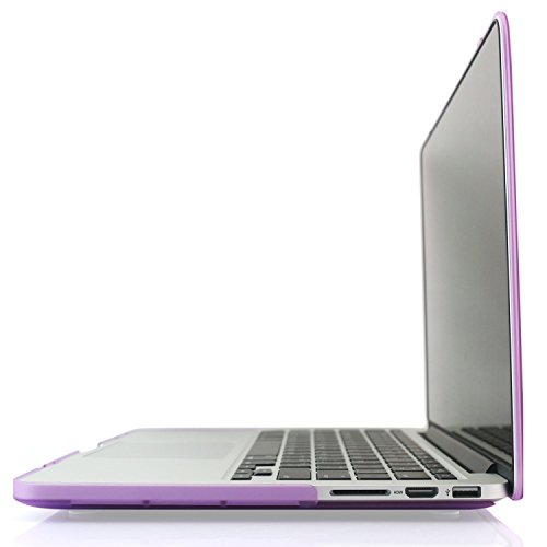 Image of Heartly Premium MacBook Flip Thin Hard Shell Rugged Armor Hybrid Bumper Back Case Cover for MacBook Pro 15 inch inch - Frame Purple