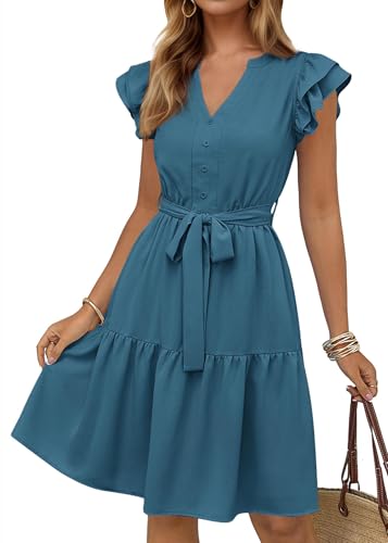 Image of KIRUNDO Summer Dresses for Women 2026 Knee Length