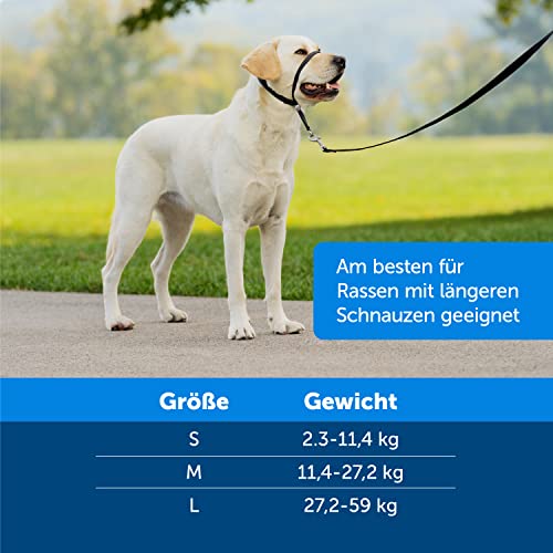 PetSafe Easy Walk Kopfhalfter, Aus widerstandsfähigem und weichem Nylon, Leichtes An- und Ausziehen, Größe L, Schwarz