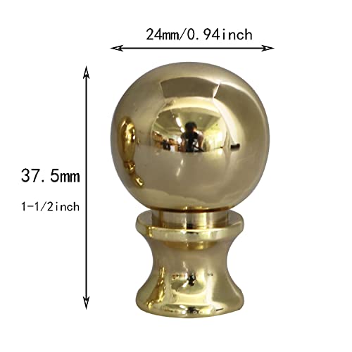 Image of 2PCS 1-1 /2 Inch Lamp Finial Small Spherical Lamp Finishes for Lampshades, Polished Brass (Pack of 2)