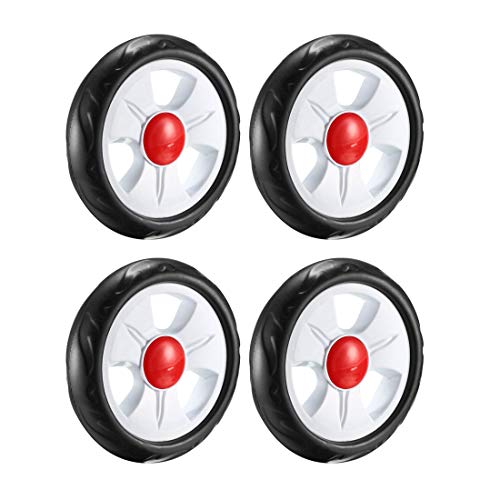 sourcing map Plastic Swivel Pulley Wheel 139mm/5.5inch Dia Single Wheel 6mm Mounting Hole Dia, 4pcs