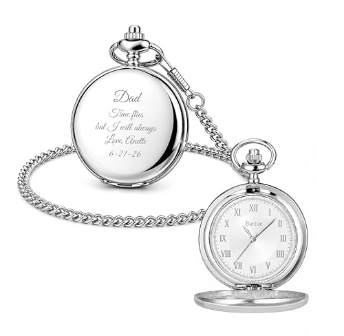 A & L Engraving Personalized Silver Pocket Watch - Custom