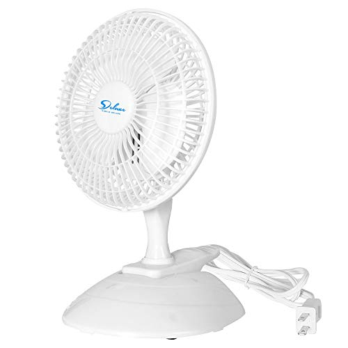 Simple Deluxe HIFANXCLIP6 6 Inch Clip on Desk Removable Pedestal and Fully Adjustable Tilt Personal Table Fan for Home Office, 1 Pack, White