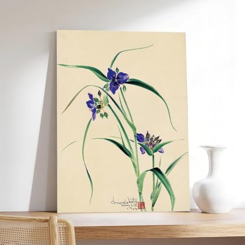 Impression sur toile fleurs d'araignée Chiura Obata pour bureau 30,5x45,7 cm