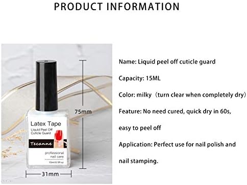 Liquid Latex Nails Peel Off, 15ML Liquid Latex Nail Polish Peel off Base Coat Cuticle Guard for Nail Art Liquid Tape Protector