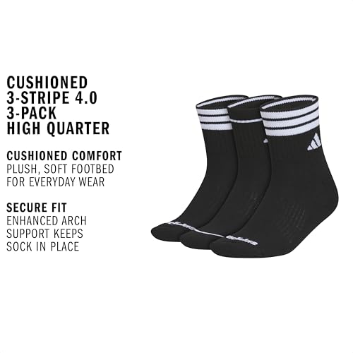Image of adidas Cushioned Sport High Quarter Socks 3-Pairs Durable & Comfortable