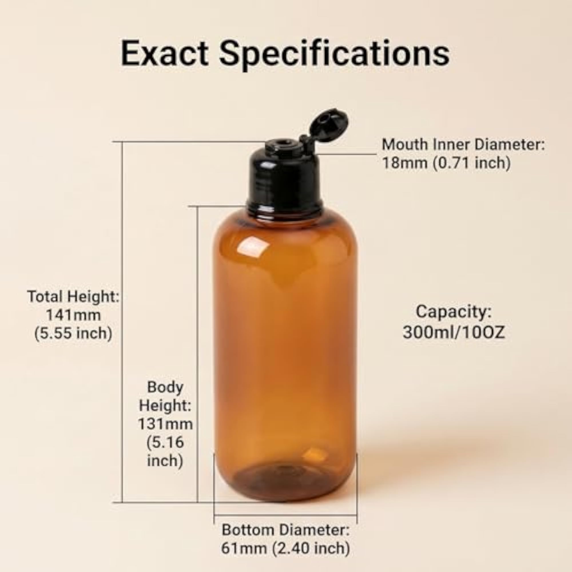 300ml Empty Refill Plastic Squeeze Bottles
