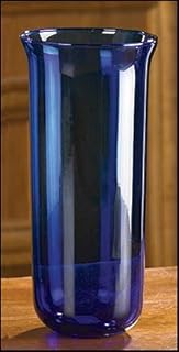 Christian Brand Sanctuary Globe - Blue Pot Fired Glass 10" H