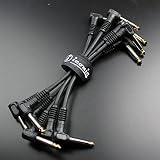 6 Pack 1/4" Right Angle 6" Effects Pedal Board Patch Jumper Instrument Cables Cords