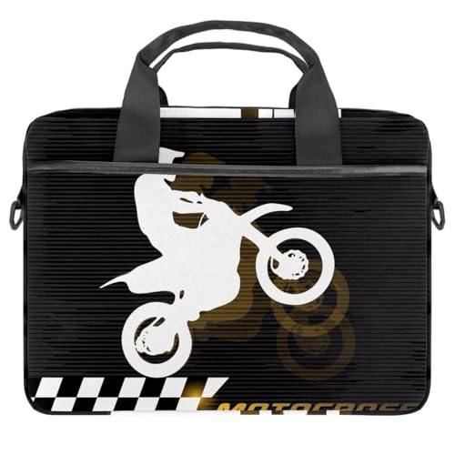 Sacoche ordinateur portable protège contre chocs motif motocross 14.5"