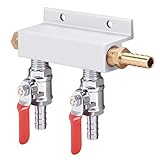 2-Way Gas Manifold CO2 Distributor Manifold 5/16 inch Barb/Stem Splitter Beer Integrated Check...