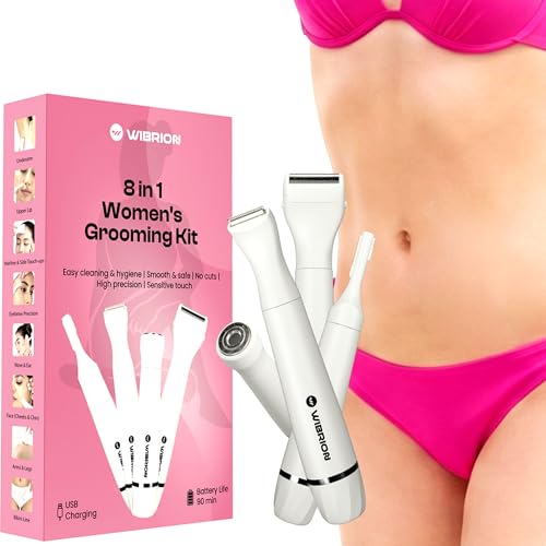 Image of Women's Trimmer 8-in-1 Rechargeable Grooming Kit | Bikini Trimmer for Woman | Face & Body Hair Removal, Underarm | Cordless, USB Charging | Gentle, Painless & Safe