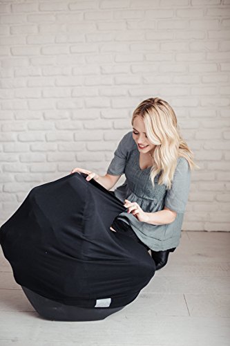 Image of Copper Pearl Nursing Cover for Breastfeeding - Multi-Use Baby Car Seat Cover, Stroller Cover & Breast Feeding Cover Up for Women, Stretchy Breathable High Quality Cover for Boy or Girl, Midnight