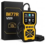 Scanner OBD2 professionale per auto, V519, diagnosi OBDII EOBD, lettore e cancellazione di codici di errore motore, Check Engine, dati in tempo reale, I/M Ready, ITV, ECU, colore giallo.