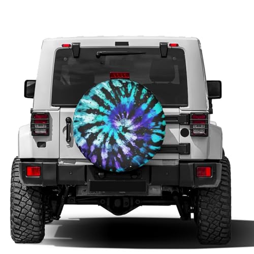 Image of Delerain Tie Dye Spare Tire Covers for RV Jeep Trailer SUV Truck and Many Vehicle, Wheel Covers Sun Protector Waterproof (15 Inch for Diameter 27 inch-29 inch)
