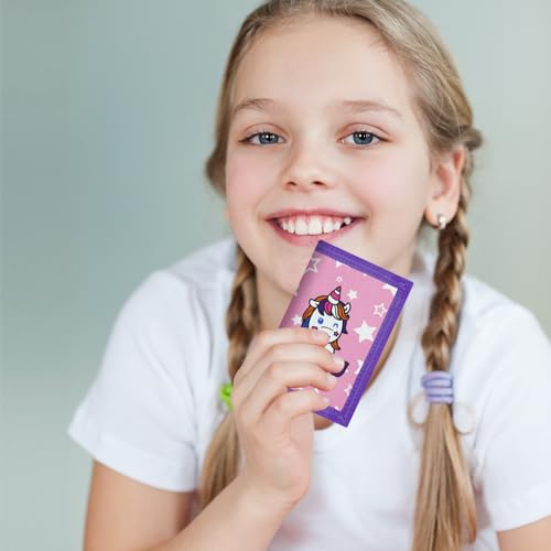 Image of AI-DEE RFID Trifold Canvas Outdoor Sports Wallet for Kids - Front Pocket Wallet with Magic Sticker (Triangle M)