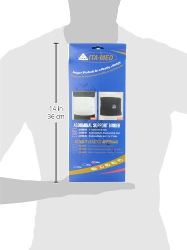 ITA-MED 9" Wide Breathable Abdominal Binder for Women, Ideal Wrap for Postpartum, C-Section, and Post Surgery Recovery, Body-Shaping Effect, Made in USA, White, Medium