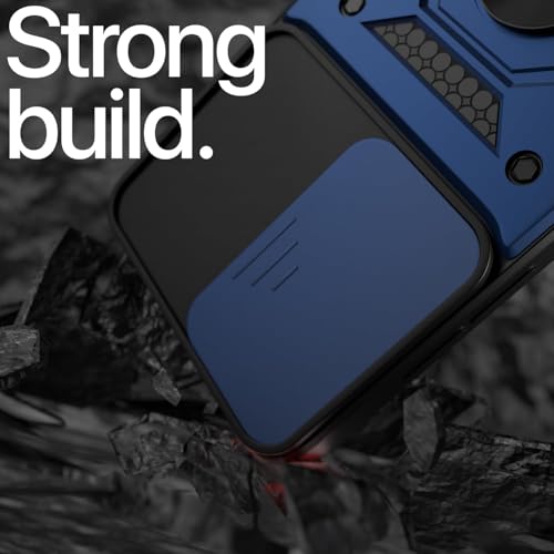 Image of Luxe Back Cover for Redmi A5 / Poco C71 | D10 Tough Armor Case | Sliding Camera Shield | 360 Protection | Kickstand Ring Holder | Military-Grade Shockproof Bumper Case