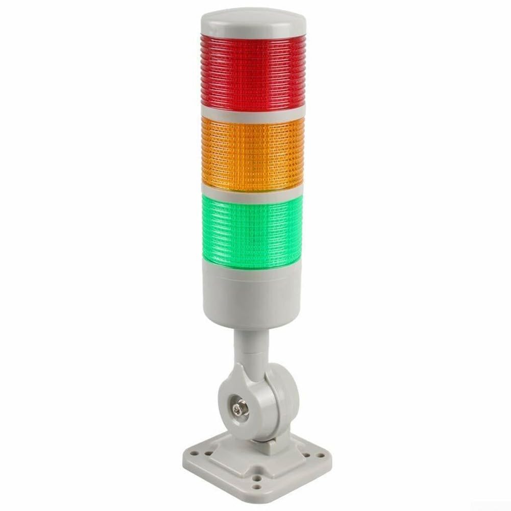 Luci a torre di segnalazione, luci di segnalazione per macchine industriali, lampada a torre faro con base girevole (3 livelli con cicalino)