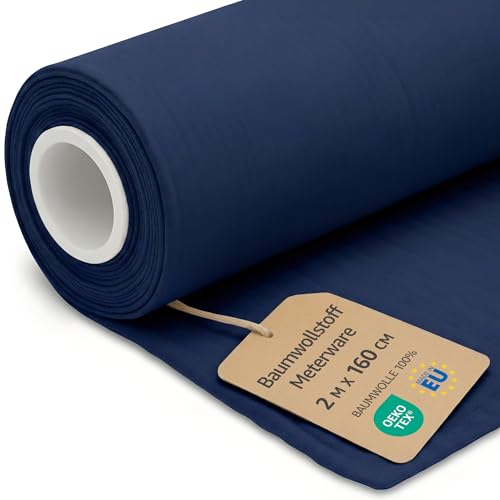 Tissu au metre Coton 2 M x 160 cm - Tissu pour couture decoration et loisirs creatifs Ideal pour vetements ameublement accessoires et projets de couture DIY...