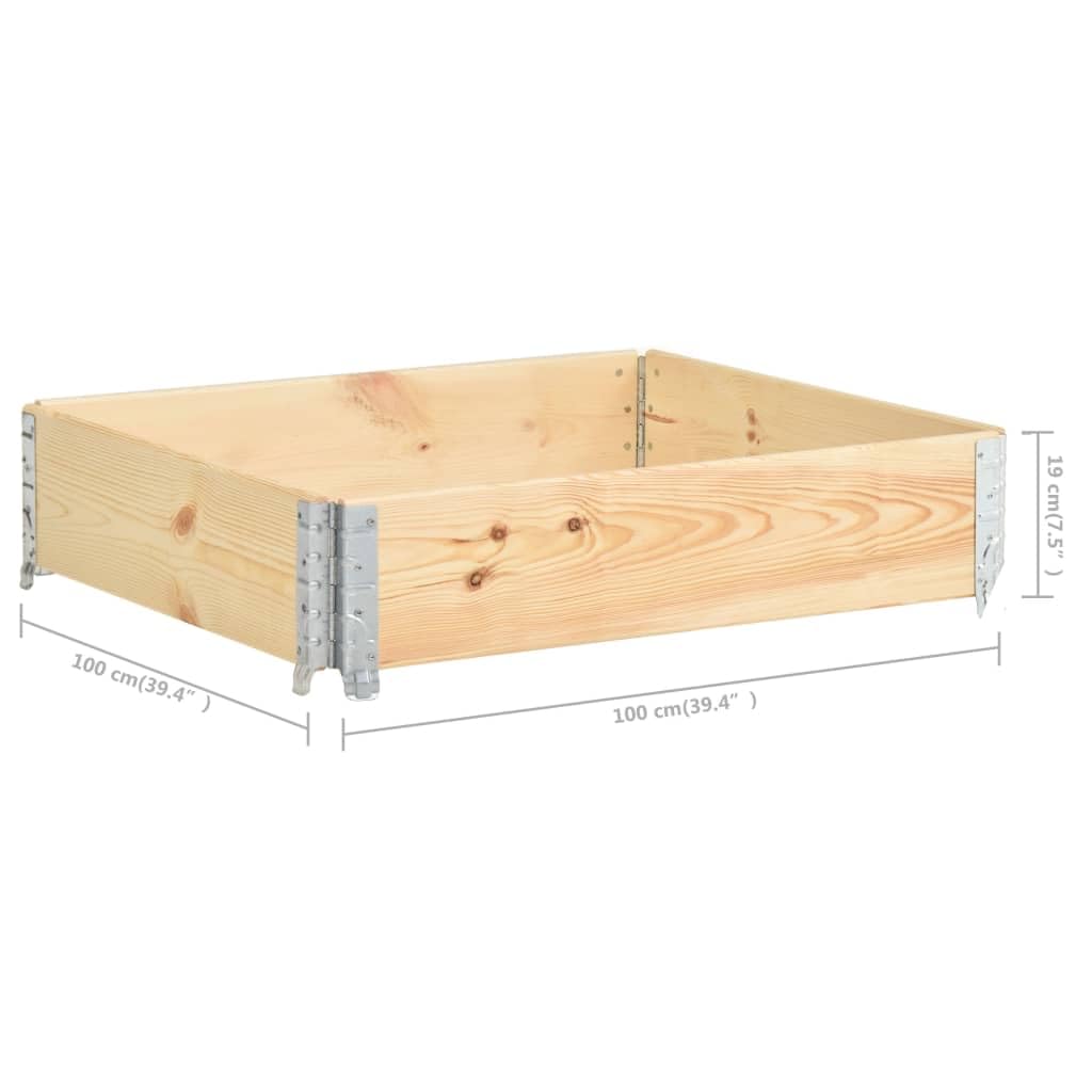 vidaXL Caja de Palés Jardinera Muebles Plegable Almacenar Artículos Almacenamiento Jardín Terraza Exterior 100x100 cm Madera Maciza de Pino
