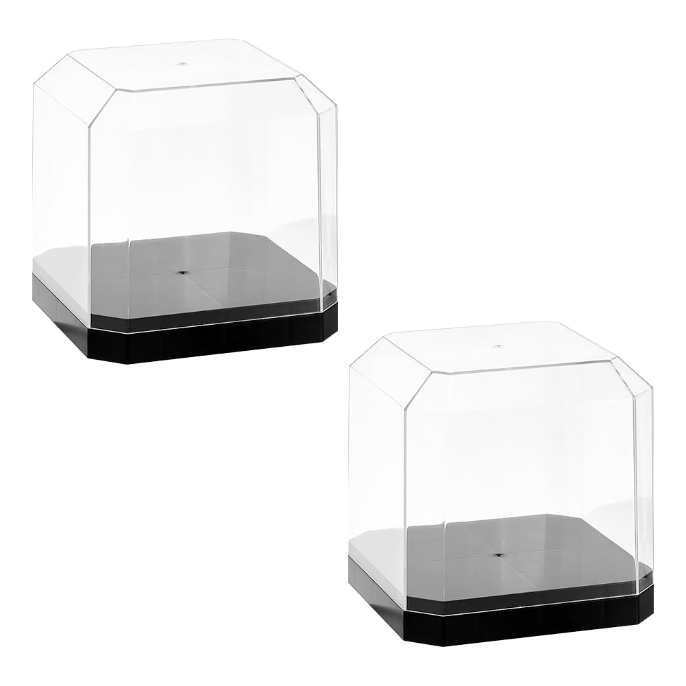 Vetrina Acrilica Per Minifigure 12,3 Cm Cubo – Custodia Trasparente Base Nera Per Modellini E Collezionismo