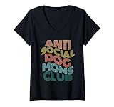Photo Gallery donna the chic groovy anti social dog moms club maglietta con collo a v Photo Gallery donna the chic groovy anti social dog moms club maglietta con collo a v
