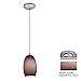 Access Lighting 28078-1C-BS/PLC Brushed Steel Ami Swirl Single Light Cone Glass Pendant from the Ami Swirl Collection