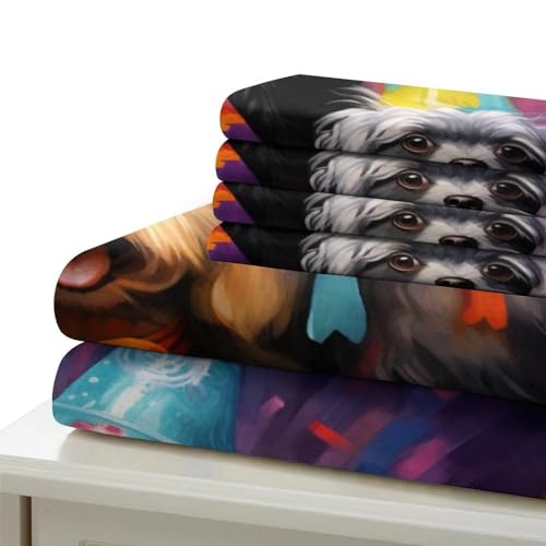 Housse de couette 3D imprimé microfibre literie double lit 200x200cm - 7
