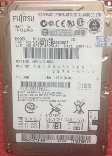 Ayzung for Fujitsu 60 GB Internal 5400 RPM 2.5" MHT2060AH HDD Laptop IDE Hard Drive