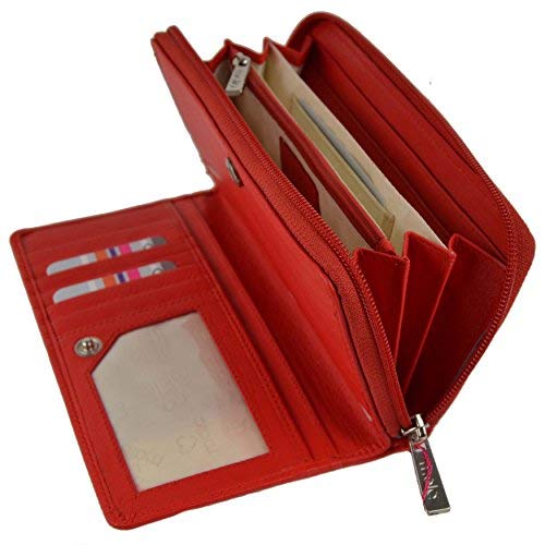 Porte-monnaie long cuir souple femme Mala rouge : l'idée cadeau chic et utile