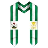 DASAOFA Nigeria Graduation Stole, Nigeria Flag Graduation Sash Class of 2026 for International Graduates 72 Inches