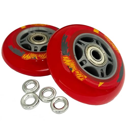 Street Surfing Ersatzrollen für Waveboards I 2er Set High Performance Wheels I Ø 80 mm I inkl. ABEC-5 Kugellager I kompatibel mit verschiedenen Waveboard-Typen I Farbe: Rot