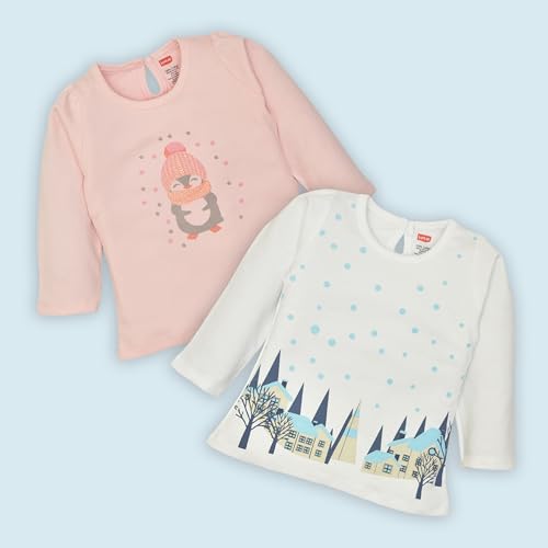 Image of LuvLap Baby Girls 100% Cotton Full Sleeve Girls Top Pack of 4